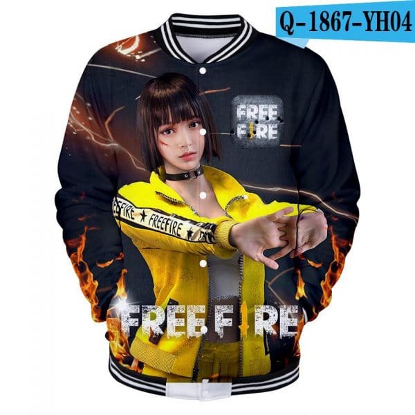 Fashion-FREE FIRE Fashion 3D Baseball Jacket Hoodie Sweatshirt
