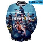 Fashion-FREE FIRE Fashion 3D Baseball Jacket Hoodie Sweatshirt