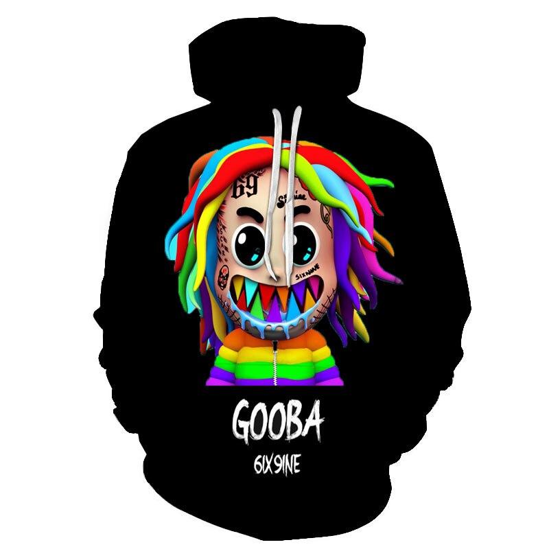 Fashion Gooba 6ix9ine Hoodies - 3D Print Rapper Sweatshirt