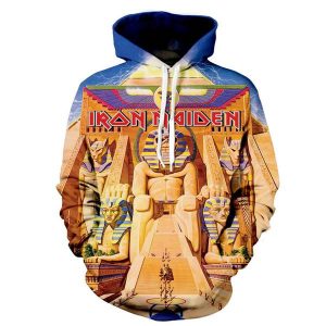 Fashion Iron Maiden Funny 3D Print Casual Hoodie Green