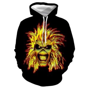 Fashion Iron Maiden Funny 3D Print Casual Hoodie Multi