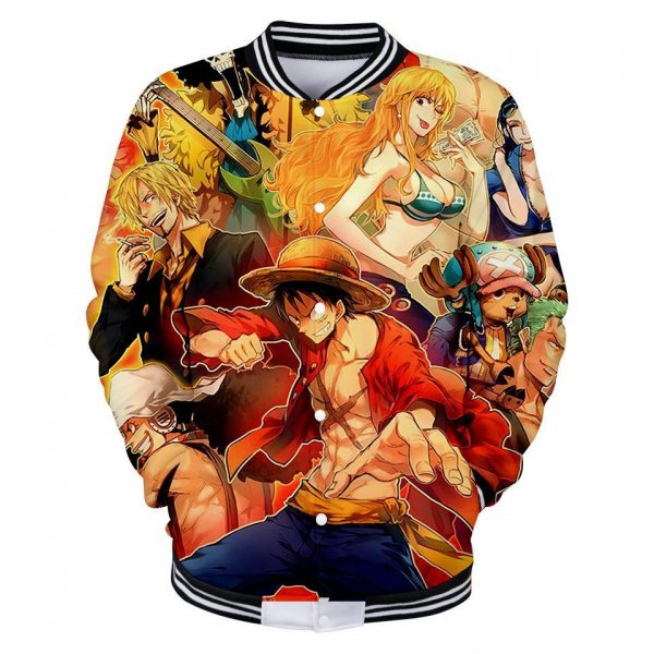 Fashion One Piece Luffy Hoodies - 3D Hip Hop Baseball Jacket