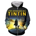 Fashion Tintin Long Sleeves 3D Print Hoodies Pullover