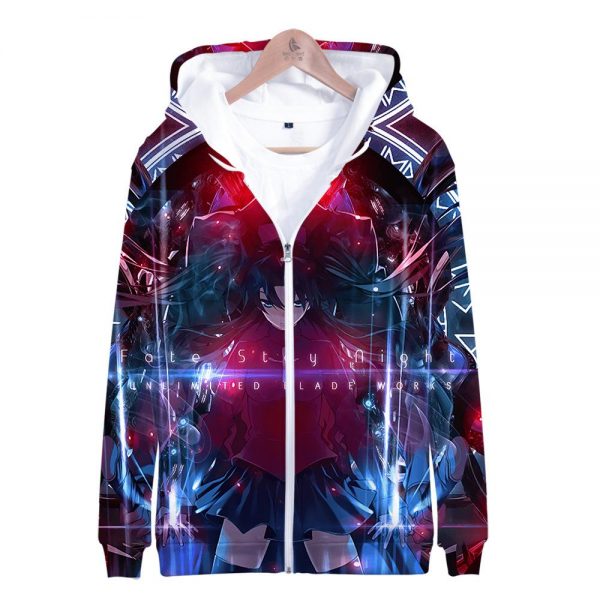 Fate Stay Night 3D Printed Zipper Hoodies - Fashion Hooded Sweatshirt Pullover