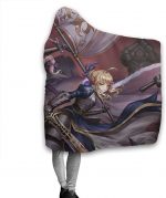 Fate Stay Night Fleece Blanket - Anime Flannel Hooded Blanket