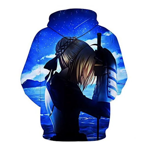 Fate Stay Night Hoodies - Saber 3D Printed Fashion Hooded Long Sleeve Pullover
