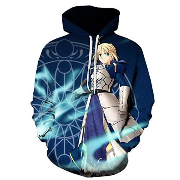 Fate Stay Night Hoodies - Saber 3D Printed Fashion Hooded Long Sleeve Pullover