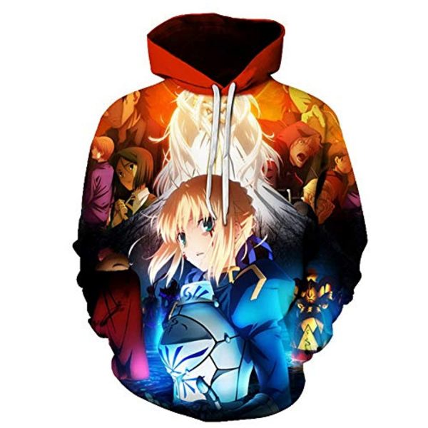 Fate Stay Night Hoodies - Saber 3D Printed Fashion Hooded Long Sleeve Pullover