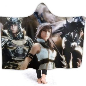 Final Fantasy Fleece Blanket - Game Printed Flannel Hooded Blanket
