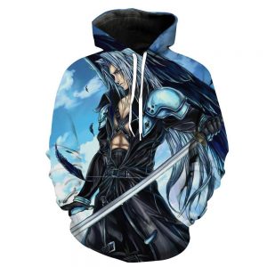 Final Fantasy Sephiroth Hoodies - Pullover Blue Hoodie