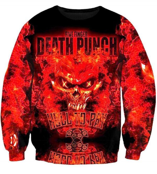 Five Finger Death Punch Hoodies - Five Finger Death Punch Zip Up 3D Hoodie