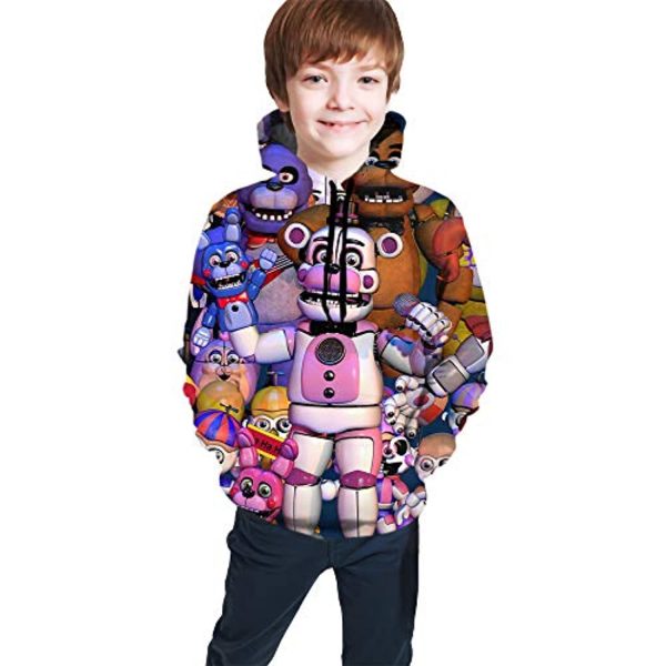 Five Nights at Freddy's Hoodies for Kids Teens - 3D Boys and Girls Pullover Hoodie