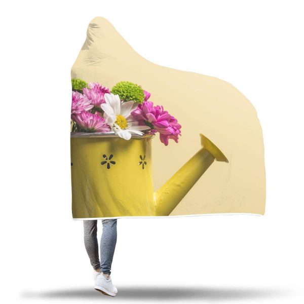 Flowers Hooded Blanket - Yellow Watering Blanket