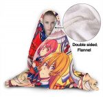 Food Wars Shokugeki No Soma Warm Hooded Blanket - Throw Fleece Flannel Blanket