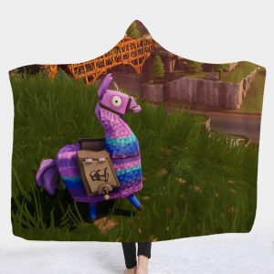 Fortnite Hooded Blankets - Fortnite Alpaca Treasure Fleece Hooded Blanket