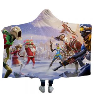 Fortnite Hooded Blankets - Fortnite Christmas Series Zombie Fleece Hooded Blanket