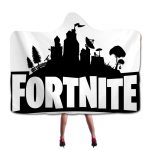 Fortnite Hooded Blankets - Fortnite Game Logo White Fleece Hooded Blanket