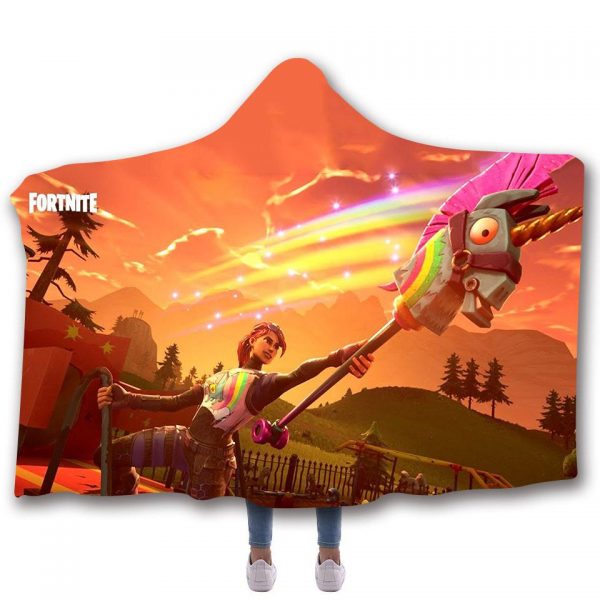 Fortnite Hooded Blankets - Fortnite New Weapon Rainbow Smash Fleece Hooded Blanket