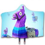 Fortnite Hooded Blankets - Fortnite Rainbow Alpaca Super Cute Fleece Hooded Blanket