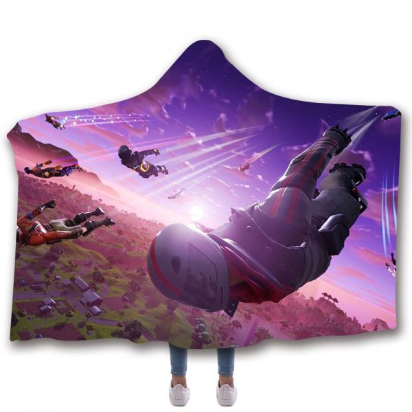 Fortnite Hooded Blankets - Fortnite Super Hero Parachute Fleece Hooded Blanket