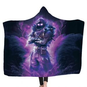 Fortnite Hooded Blankets - Fortnite Super Warrior Raven Purple Fleece Hooded Blanket
