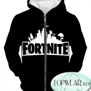 Fortnite Hoodies - Battle Royale Black 3D Zip Up Hoodie