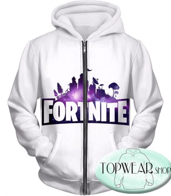 Fortnite Hoodies - Battle Royale White 3D Hoodie