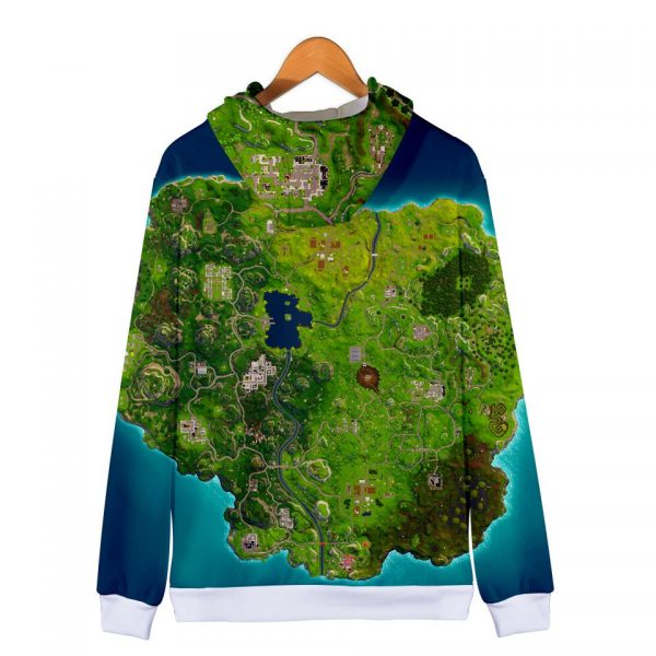 Fortnite Hoodies - Fortnite Full Combat Map 3D Zip Up Hoodie