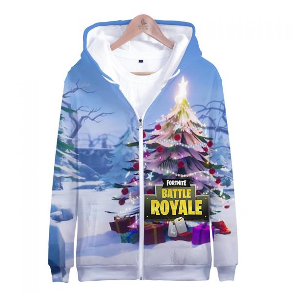 Fortnite Hoodies - Fortnite Game Christmas Series Christmas Tree Super Cool 3D Hoodie