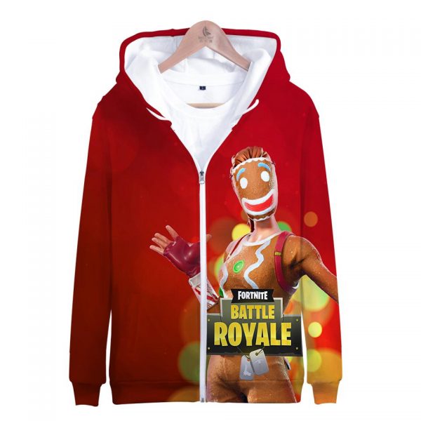 Fortnite Hoodies - Fortnite Game Christmas Series Super Cute Red 3D Hoodie