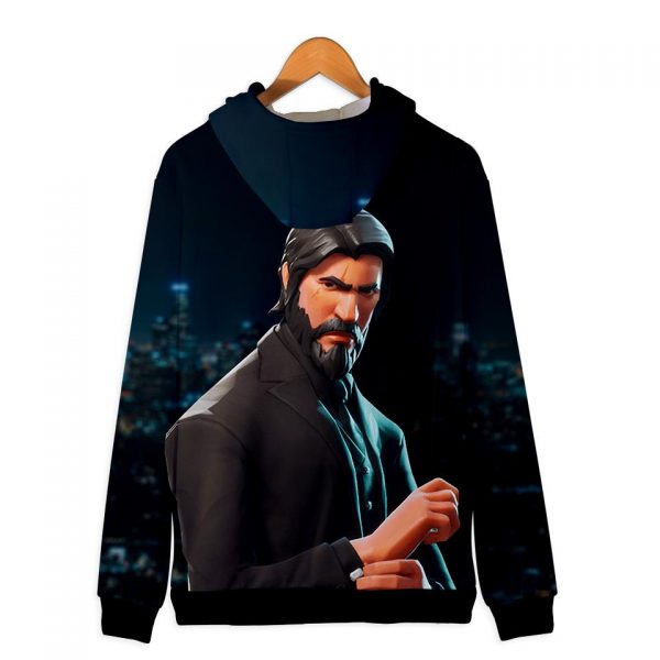 Fortnite Hoodies - John Wick The Reaper 3D Zip Up Hoodie