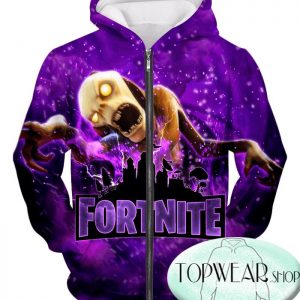 Fortnite Hoodies - Monsters Purple 3D Zip Up Hoodie