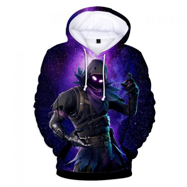 Fortnite Hoodies - Raven Starry Background 3D Hoodie