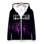 Fortnite Hoodies - Raven Starry Purple 3D Zip Up Hoodie