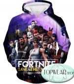 Fortnite Hoodies - Save the World All Heroes 3D Hoodie