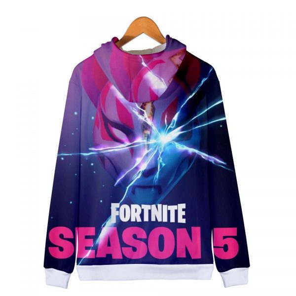 Fortnite Hoodies - Season 5 Lightning Mask 3D Zip Up Hoodie