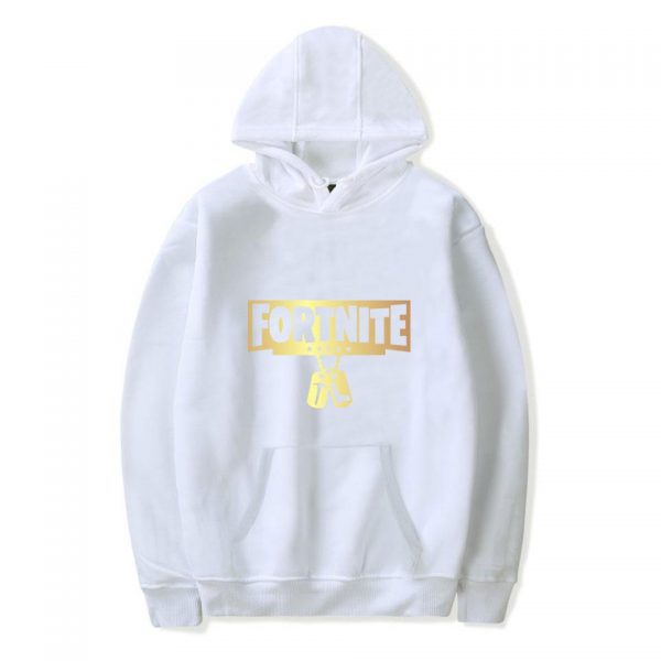 Fortnite Hoodies - Solid Color Fortnite Golden Logo Icon Warrior Hoodie