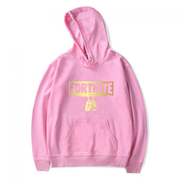 Fortnite Hoodies - Solid Color Fortnite Golden Logo Icon Warrior Hoodie