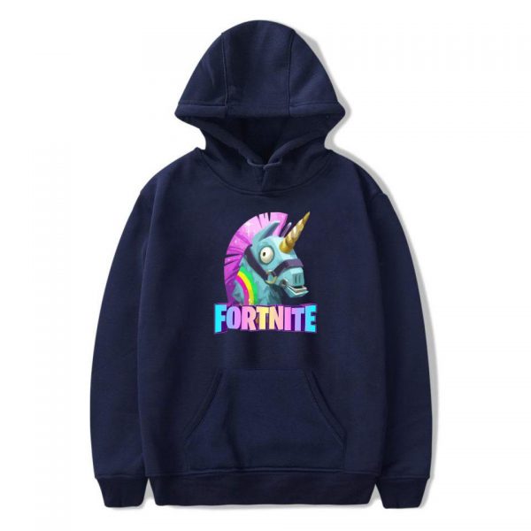 Fortnite Hoodies - Solid Color Fortnite Rainbow Horse Super Cute Hoodie