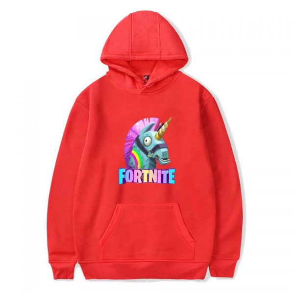 Fortnite Hoodies - Solid Color Fortnite Rainbow Horse Super Cute Hoodie