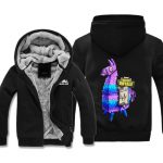 Fortnite Jackets - Solid Color Fortnite Game Alpaca Icon Fleece Jacket