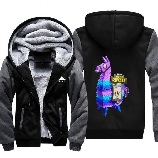 Fortnite Jackets - Solid Color Fortnite Game Alpaca Icon Fleece Jacket