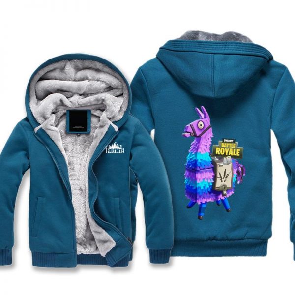 Fortnite Jackets - Solid Color Fortnite Game Alpaca Icon Fleece Jacket