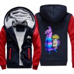 Fortnite Jackets - Solid Color Fortnite Game Alpaca Icon Fleece Jacket