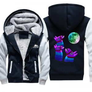 Fortnite Jackets - Solid Color Fortnite Game Alpaca Victory Royale Icon Fleece Jacket