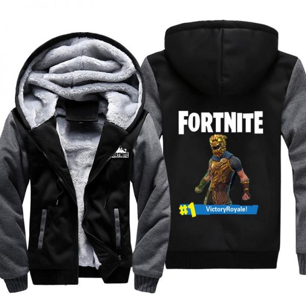Fortnite Jackets - Solid Color Fortnite Game Battle Hound Jonesy Victory Royale Icon Fleece Jacket