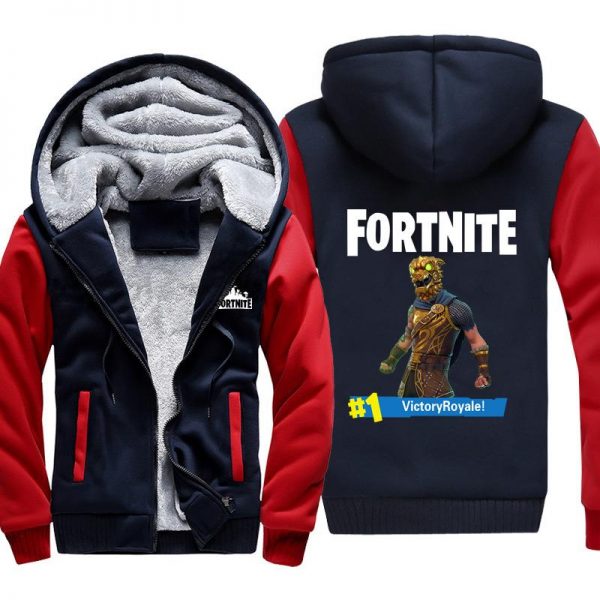 Fortnite Jackets - Solid Color Fortnite Game Battle Hound Jonesy Victory Royale Icon Fleece Jacket