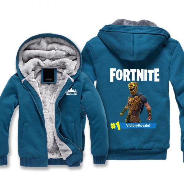 Fortnite Jackets - Solid Color Fortnite Game Battle Hound Jonesy Victory Royale Icon Fleece Jacket