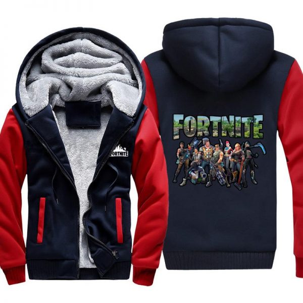 Fortnite Jackets - Solid Color Fortnite Game Hero Collection Icon Fleece Jacket