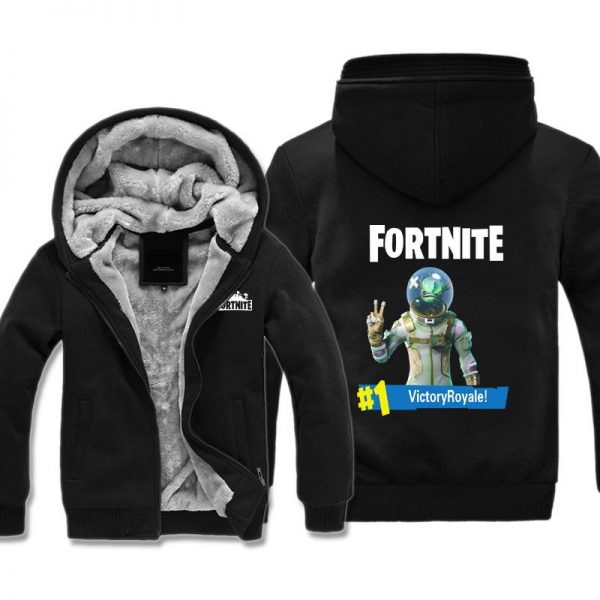 Fortnite Jackets - Solid Color Fortnite Game LEVIATHAN Victory Royale Icon Fleece Jacket